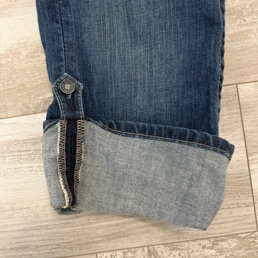 Lucky Brand Women's Dark Blue Cropped Jeans with Cuffed Hem - Picture 5 of 5